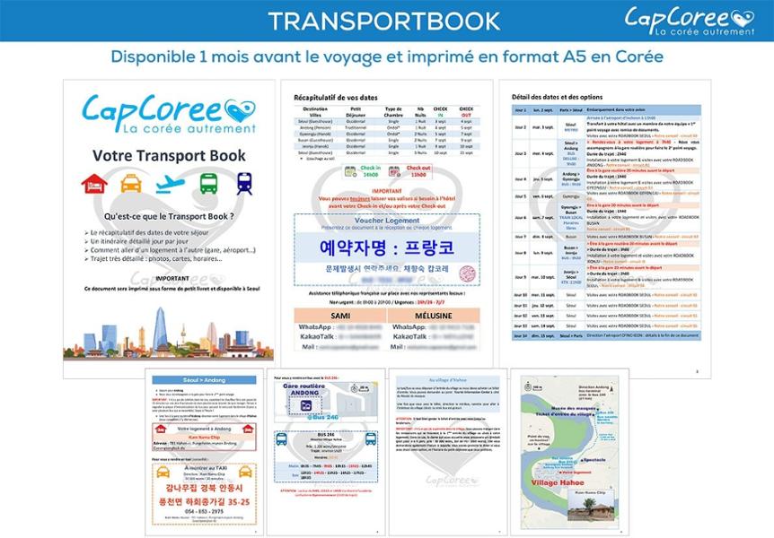 Roadbook et Transportbook de Cap Corée
